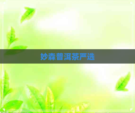 妙森普洱茶严选