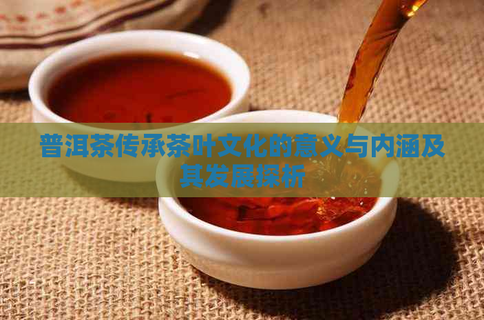 普洱茶传承茶叶文化的意义与内涵及其发展探析