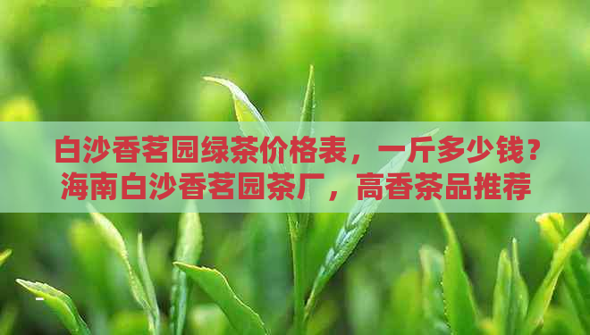 白沙香茗园绿茶价格表，一斤多少钱？海南白沙香茗园茶厂，高香茶品推荐