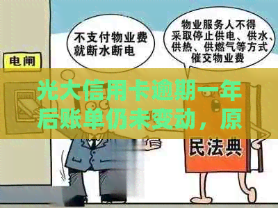 光大信用卡逾期一年后账单仍未变动，原因何在？请提供资讯。