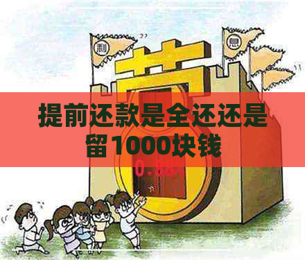 提前还款是全还还是留1000块钱