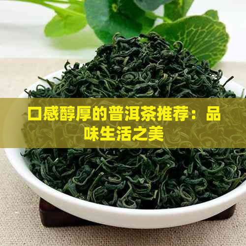 口感醇厚的普洱茶推荐：品味生活之美