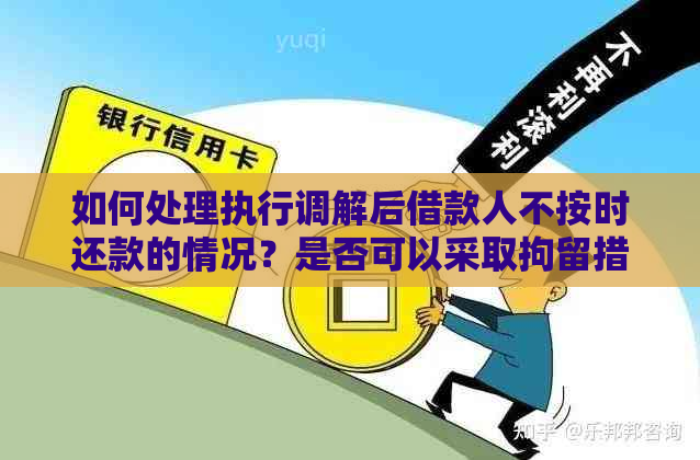 如何处理执行调解后借款人不按时还款的情况？是否可以采取拘留措？