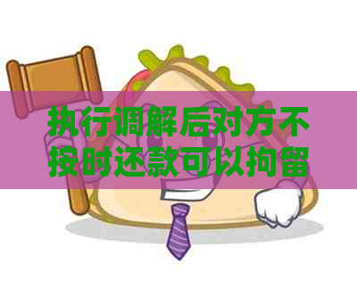 执行调解后对方不按时还款可以拘留吗怎么处理？