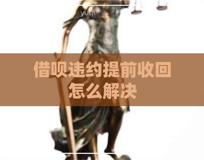 借呗违约提前收回怎么解决