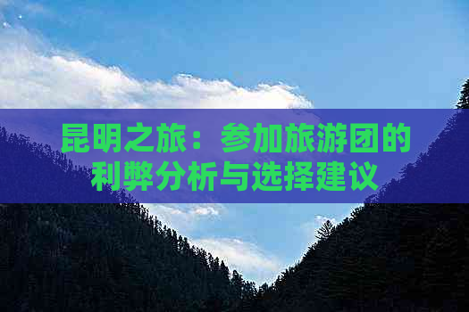 昆明之旅：参加旅游团的利弊分析与选择建议