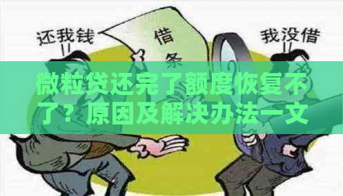 微粒贷还完了额度恢复不了？原因及解决办法一文解析