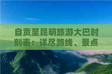 自贡至昆明旅游大巴时刻表：详尽路线、景点及班次信息一览