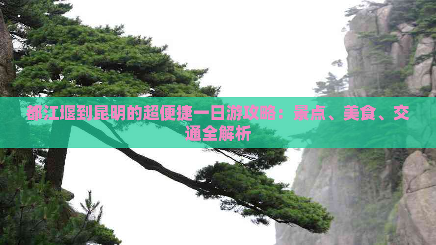 都江堰到昆明的超便捷一日游攻略：景点、美食、交通全解析