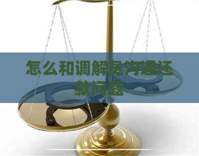 怎么和调解员沟通还款问题