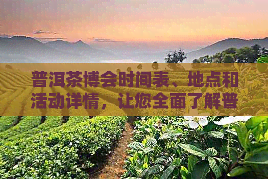 普洱茶博会时间表、地点和活动详情，让您全面了解普洱茶博会的一切信息！