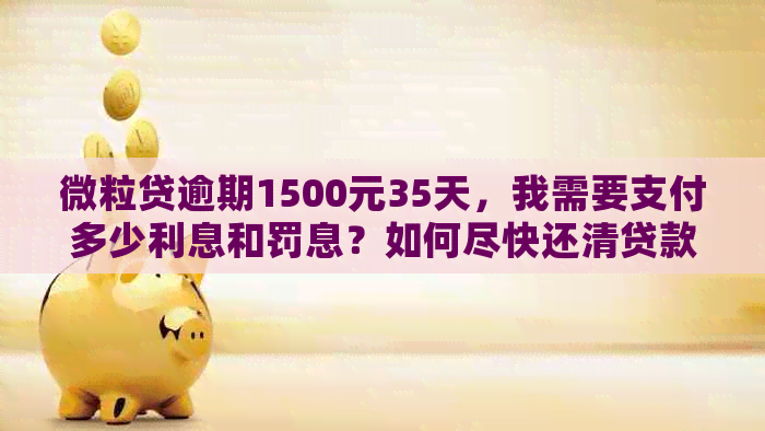 微粒贷逾期1500元35天，我需要支付多少利息和罚息？如何尽快还清贷款？