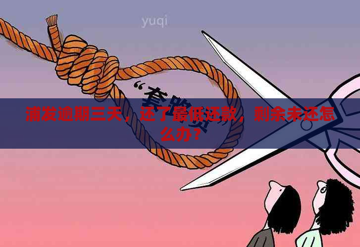 浦发逾期三天，还了更低还款，剩余未还怎么办？