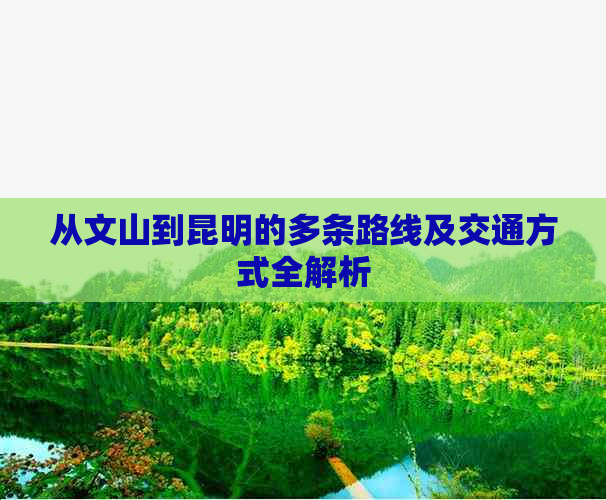 从文山到昆明的多条路线及交通方式全解析