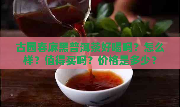 古园春麻黑普洱茶好喝吗？怎么样？值得买吗？价格是多少？