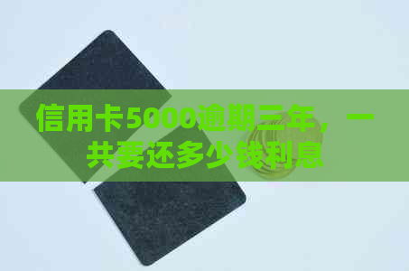 信用卡5000逾期三年，一共要还多少钱利息