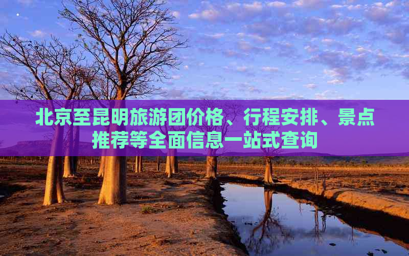 北京至昆明旅游团价格、行程安排、景点推荐等全面信息一站式查询