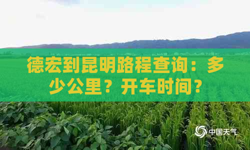 德宏到昆明路程查询：多少公里？开车时间？