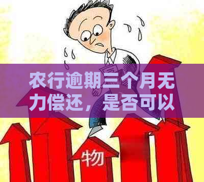 农行逾期三个月无力偿还，是否可以分期还款或减少每月还款额？