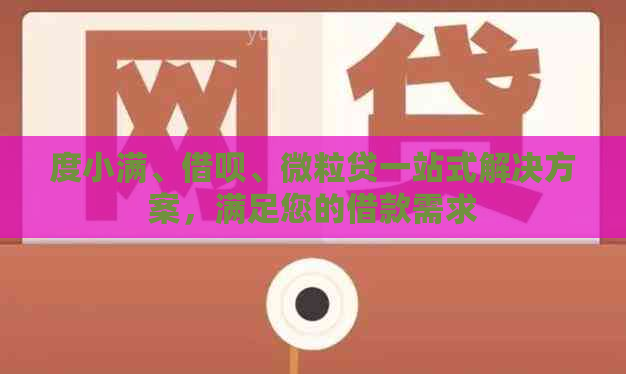 度小满、借呗、微粒贷一站式解决方案，满足您的借款需求