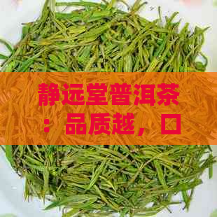 静远堂普洱茶：品质越，口感独特，值得品鉴