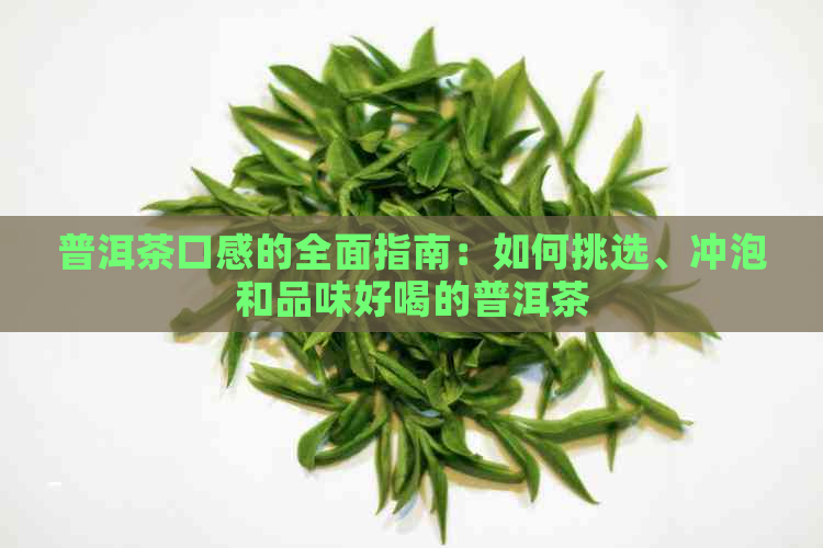 普洱茶口感的全面指南：如何挑选、冲泡和品味好喝的普洱茶