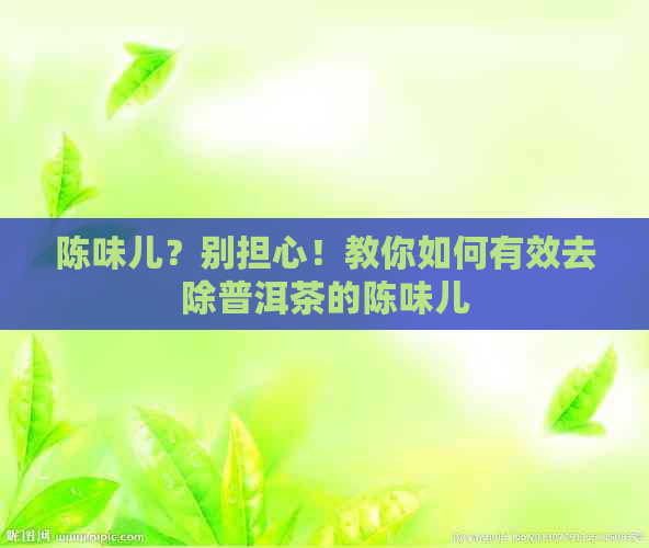 陈味儿？别担心！教你如何有效去除普洱茶的陈味儿