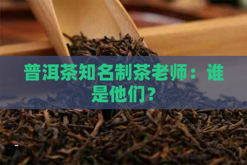 普洱茶知名制茶老师：谁是他们？