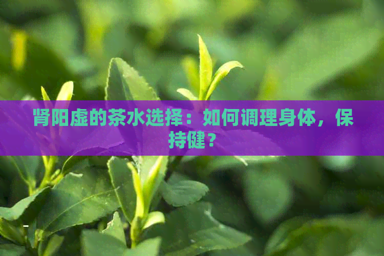 肾阳虚的茶水选择：如何调理身体，保持健？