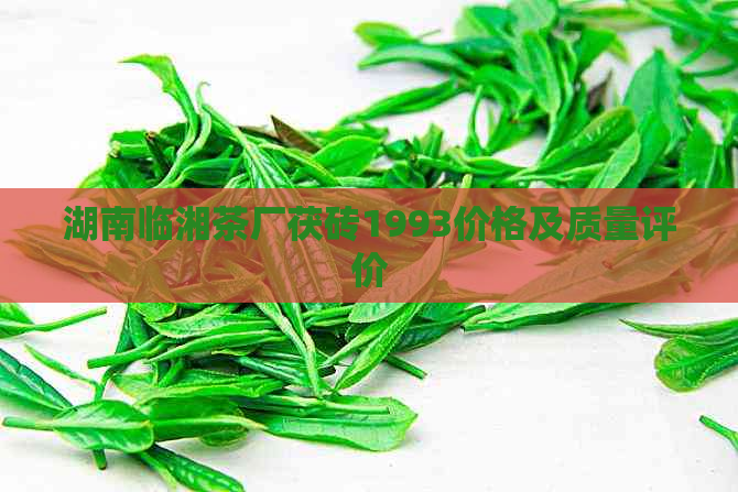 湖南临湘茶厂茯砖1993价格及质量评价