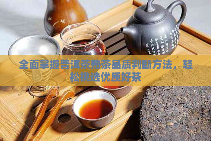 全面掌握普洱茶熟茶品质判断方法，轻松挑选优质好茶