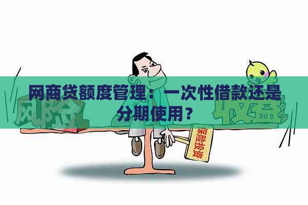 网商贷额度管理：一次性借款还是分期使用？