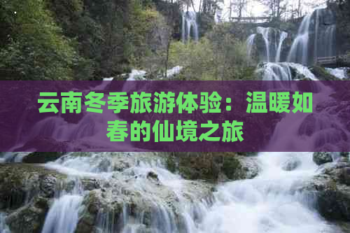 云南冬季旅游体验：温暖如春的仙境之旅