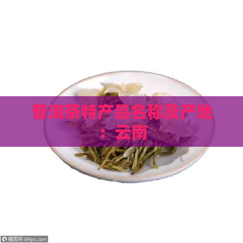 普洱茶特产品名称及产地：云南