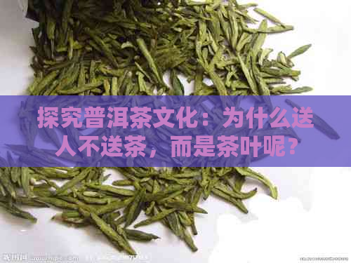 探究普洱茶文化：为什么送人不送茶，而是茶叶呢？