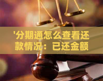 '分期通怎么查看还款情况：已还金额与剩余期数查询方法'