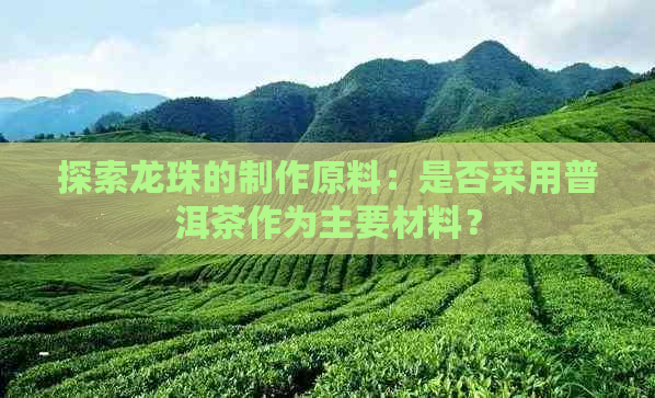 探索龙珠的制作原料：是否采用普洱茶作为主要材料？