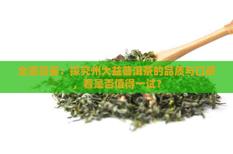 全面品鉴：探究州大益普洱茶的品质与口感，看是否值得一试？