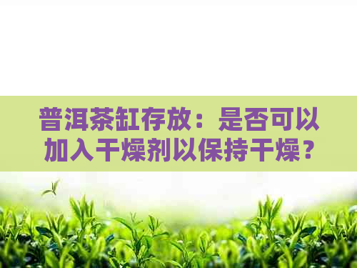 普洱茶缸存放：是否可以加入干燥剂以保持干燥？如何选择合适的干燥剂？