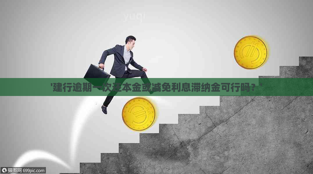 '建行逾期一次还本金或减免利息滞纳金可行吗？'