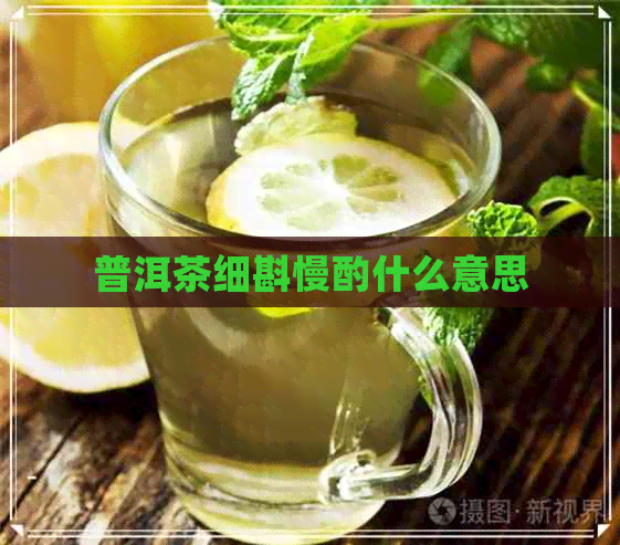 普洱茶细斟慢酌什么意思