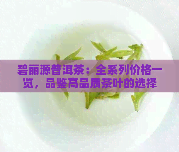 碧丽源普洱茶：全系列价格一览，品鉴高品质茶叶的选择