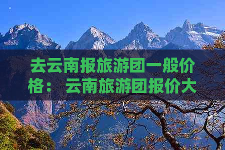 去云南报旅游团一般价格： 云南旅游团报价大全