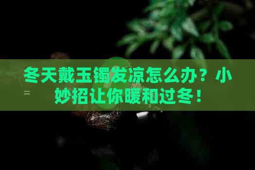 冬天戴玉镯发凉怎么办？小妙招让你暖和过冬！