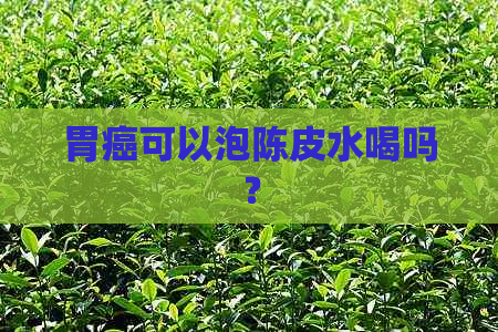 胃癌可以泡陈皮水喝吗？