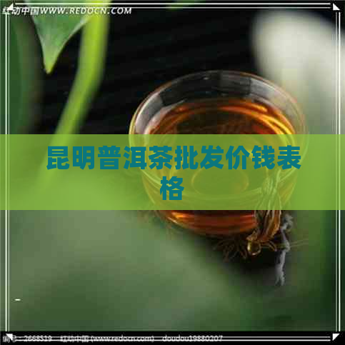 昆明普洱茶批发价钱表格