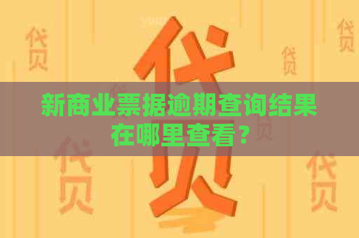 新商业票据逾期查询结果在哪里查看？