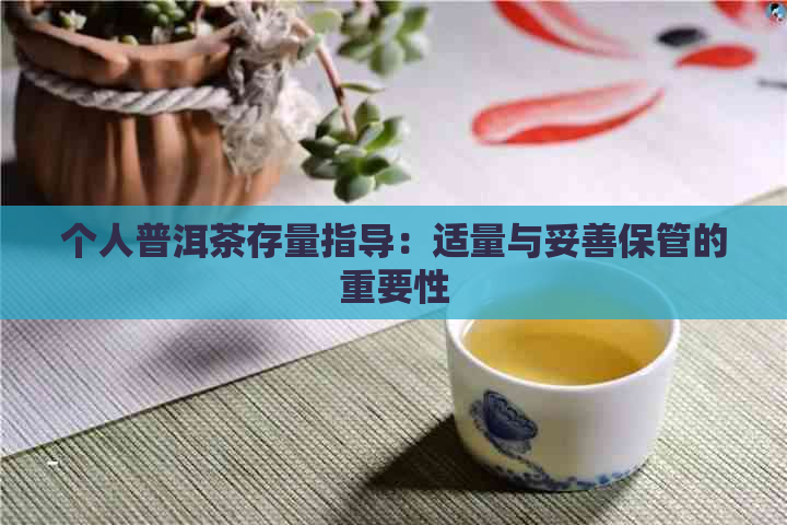 个人普洱茶存量指导：适量与妥善保管的重要性