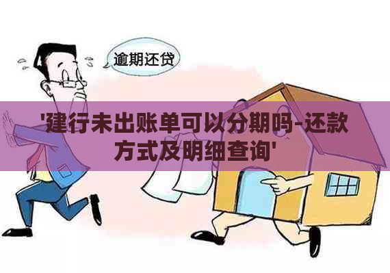 '建行未出账单可以分期吗-还款方式及明细查询'