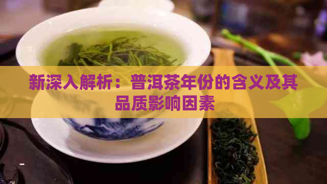 新深入解析：普洱茶年份的含义及其品质影响因素